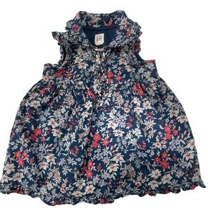 GAP Navy Floral Ruffle Dress with Blooms